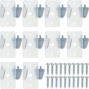 Sumnacon 5 Sets Metal Curtain Rods Brackets - Sturdy Curtain Rod Holders with Screws, Wall Mounted Double Curtain Rod Support Hooks for Home Office, Silver