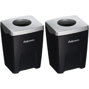 Fellowes Office Suites Paper Clip Cup (8032801), Black, Silver, 3.3" x 2.4" x 2.2"