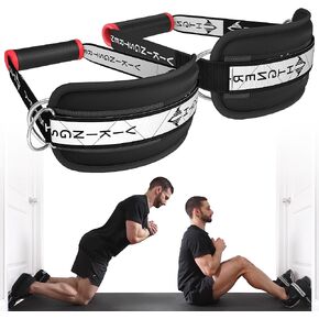 VOL 2 Nordic Hamstring Curl مع أشرطة طويلة جدًا - ثبات فائق، معدات Nordic Curl المنزلية، الألوية، أوتار الركبة، مقابض السرعة والتمرين، أشرطة الكاحل وتطبيق تمرين القوة V