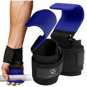 Weight Lifting Hooks - 1 Pair of Premium Steel Hooks with Padded Wrist Straps for Enhanced Grip, Support, and Comfort During Heavyweight Lifting and Pull-ups - Ideal for Powerlifting, Deadlifts, and Rows