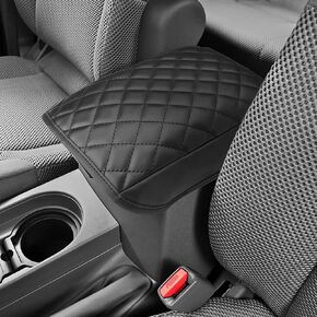 INTGET Center Console Armrest Cover for 2005-2021 Nissan Frontier Accessories 2005-2015 Nissan Xterra Accessories Leather Middle Arm Rest Protector Console Lid Cover (Black Leather)