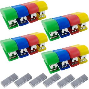 12PCS Mini Stapler with 600PCS Staples, Portable Small Stapler, Multicolor Kids Stapler, Hand Held Desk Staplers, Cute Office Supply Set for Office School College Students Kids, Random Color