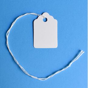 Merchandise Tags with String Attached - 1 1/4" x 7/8", 1000 String Tags for Pricing, Small Tags with String for Jewelry, Strung Marking Tags for Pricing
