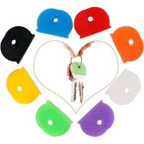 20 Pack Silicone Key Cap Tags,Plastic Key Identifier Rings,Key ID Rings,2Pcs Each Color,10 Colors in Total