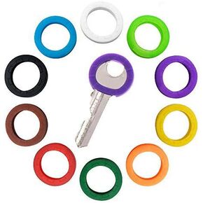 20 Pack Silicone Key Cap Tags,Plastic Key Identifier Rings,Key ID Rings,2Pcs Each Color,10 Colors in Total