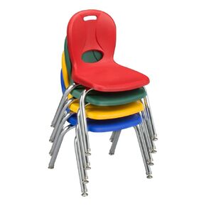 Sprogs LNT-112-CSW-AS Structure Series Preschool Chairs, 12" Seat, Red, Blue, Green, Yellow (Pack of 4)