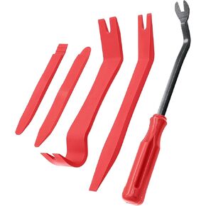 5 Pcs Car Trim Removal Tool Kit Upholstery Tools, Auto Clip Removal Pry Tool for Door Dash Dashboard Panel Fastener Remover, Push Pin Puller Body Repair Tools, Blue