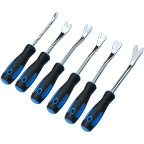 6 Piece Auto Upholstery Trim Panel Clips Removal Remover Tool Kit Automotive Fastener Removers with Soft Grip Handles