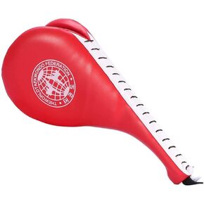 Qiilu Kicking Pads, Taekwondo Kick Pad, 1 PC Double Clapper Target Focus Kick Striking Pad Karate Taekwondo Kick Boxing Red