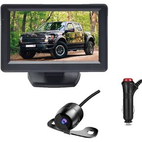 Backup Camera with Monitor Back up Camera System for Car Truck Reverse Camera Plug and Play Waterproof Rear View with 4.3’’ Monitor Safe Parking with 23-feet Power Cable