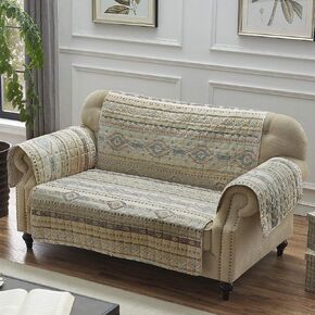 غطاء منزلق لأثاث Phoenix من Barefoot Bungalow، Loveseat، أسمر ضارب للصفرة