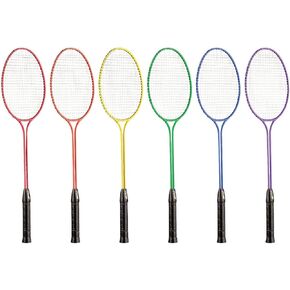 Champion Sports Tempered Steel Twin Shaft Badminton Rackets Set of 6