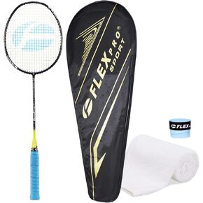 Flexpro 4U 26LBS Tension Carbon Fiber Head Light Series Badminton Racket High Rigid Lightweight Racket