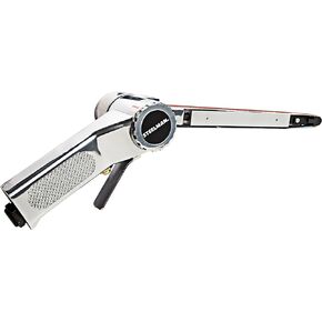 Steelman Air Belt Sander 1/2-inch (13mm) x 24-inch Sanding Belt, 360-degree Rotation, Built-In Regulator, Redirected Exhaust, Pneumatic Sander Tool