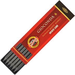 Koh-I-Noor Gioconda 5.6 mm, Set of 6 Leads for Artists' Drawing. 4865 6B