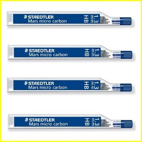 4 × STAEDTLER Mars micro Carbon 251 1.3 مم HB - عبوات رصاص قلم رصاص - 4 أنابيب / عبوات (4 6 سلاسل) HB