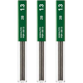 KOKUYO Mechanical Pencil Lead, 1.3mm 2B (PSR-2B13-1P) 10 Leads- 3 Pack (Japan Import)