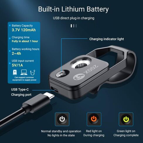 عدسة مجهر تكبير 200X مع عدسات CPL للهاتف المحمول LED ضوء مايكرو جيب ماكرو لهواتف iPhone وSamsung وجميع الهواتف الذكية (أسود مع CPL) in Saudi Arabia