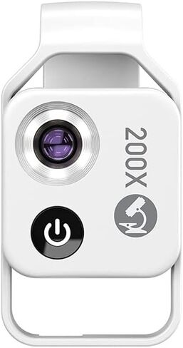 عدسة مجهر تكبير 200X مع عدسات CPL للهاتف المحمول LED ضوء مايكرو جيب ماكرو لهواتف iPhone وSamsung وجميع الهواتف الذكية (أسود مع CPL) in Saudi Arabia