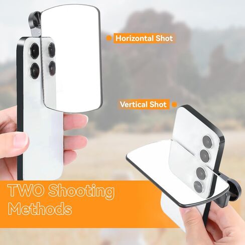 2 Pcs Smartphone Camera Mirror Reflection Clip Kit, 2023 (White+Black) Adjustable Phone Camera Mirror Reflection Clip Kit, Mirror Reflection Clip Kit, Mirror Reflection for Phone Camera in Kuwait