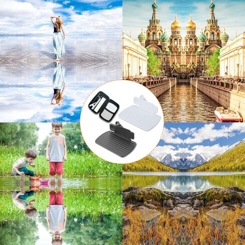 2 Pcs Smartphone Camera Mirror Reflection Clip Kit, 2023 (White+Black) Adjustable Phone Camera Mirror Reflection Clip Kit, Mirror Reflection Clip Kit, Mirror Reflection for Phone Camera in Kuwait