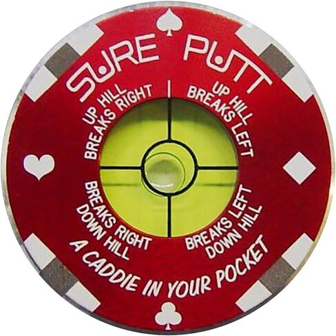Sure Putt Pro - أداة مساعدة وضع الجولف والقارئ الأخضر - رقاقة البوكر الحمراء in Kuwait
