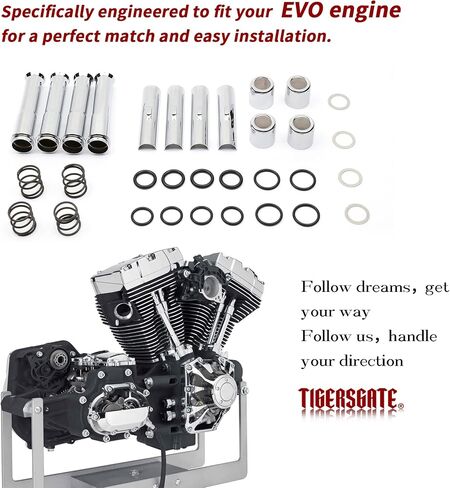 مجموعة أغطية EVO Pushrods متوافقة مع 1984-1999 Harley Evolution Chrome in Kuwait