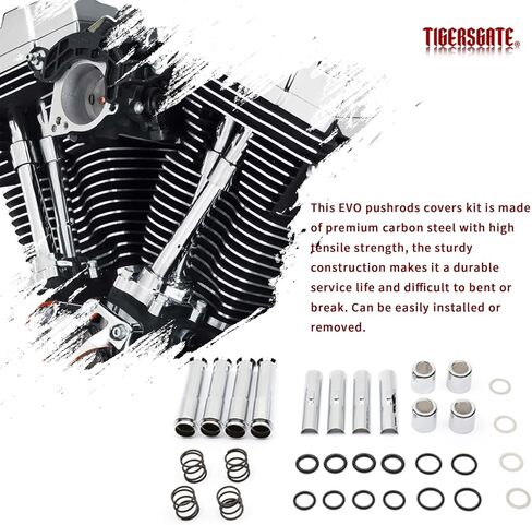 مجموعة أغطية EVO Pushrods متوافقة مع 1984-1999 Harley Evolution Chrome in Kuwait