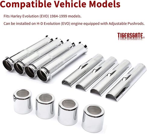 مجموعة أغطية EVO Pushrods متوافقة مع 1984-1999 Harley Evolution Chrome in Kuwait