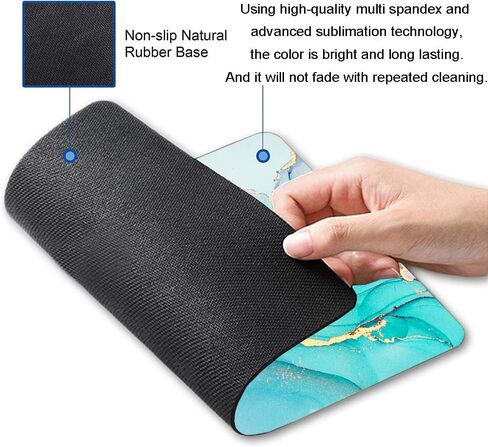 Mouse Pad, Cyan Blue Marble Mouse Pad, Washable Square Cloth Mousepad for Office Laptop, Non-Slip Rubber Base for Wireless Mouse for Computer Desk in Saudi Arabia