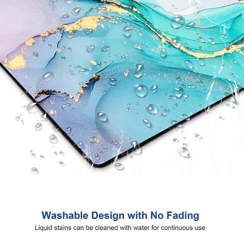 Mouse Pad, Cyan Blue Marble Mouse Pad, Washable Square Cloth Mousepad for Office Laptop, Non-Slip Rubber Base for Wireless Mouse for Computer Desk in Saudi Arabia