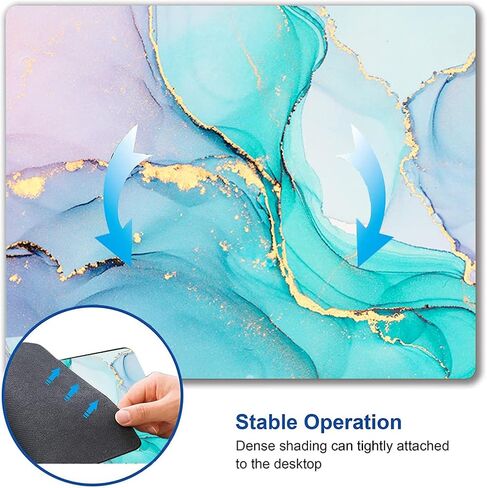 Mouse Pad, Cyan Blue Marble Mouse Pad, Washable Square Cloth Mousepad for Office Laptop, Non-Slip Rubber Base for Wireless Mouse for Computer Desk in Saudi Arabia