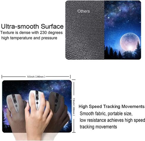 Mouse Pad, Cyan Blue Marble Mouse Pad, Washable Square Cloth Mousepad for Office Laptop, Non-Slip Rubber Base for Wireless Mouse for Computer Desk in Saudi Arabia