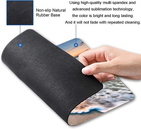 Mouse Pad, Cyan Blue Marble Mouse Pad, Washable Square Cloth Mousepad for Office Laptop, Non-Slip Rubber Base for Wireless Mouse for Computer Desk in Kuwait