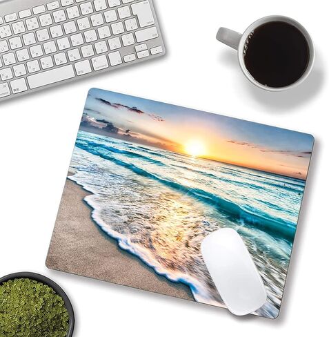 Mouse Pad, Cyan Blue Marble Mouse Pad, Washable Square Cloth Mousepad for Office Laptop, Non-Slip Rubber Base for Wireless Mouse for Computer Desk in Kuwait