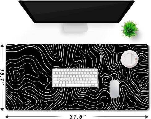 Large Mouse Pad, Gaming Mouse Pad, Big Mouse Pad, Durable 31.5"x15.7" Large XL Extended Waterproof Non-Slip Base Long Keyboard Mouse Pad with Stitched Edges for Office Gaming, Black in Saudi Arabia