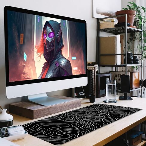 Large Mouse Pad, Gaming Mouse Pad, Big Mouse Pad, Durable 31.5"x15.7" Large XL Extended Waterproof Non-Slip Base Long Keyboard Mouse Pad with Stitched Edges for Office Gaming, Black in Saudi Arabia
