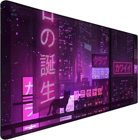 Large Mouse Pad, Gaming Mouse Pad, Big Mouse Pad, Durable 31.5"x15.7" Large XL Extended Waterproof Non-Slip Base Long Keyboard Mouse Pad with Stitched Edges for Office Gaming, Black in Saudi Arabia