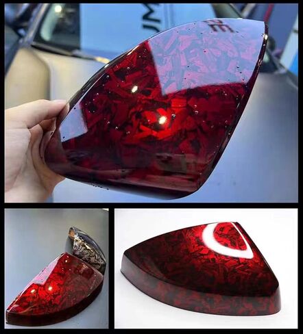 Red Forged Gloss Carbon Fiber Vinyl Wrap Roll Stretchable Decal Sticker Film Sheet Air Release DIY Decoration Vinyl in Saudi Arabia