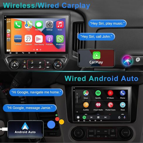 Car Stereo Radio Android 12 for Chevy Silverado GMC Sierra Buick Enclave 2007-2012, 8"IPS Touch Screen Car Radio Build-in GPS Wireless CarPlay/Wired Android Auto, 2G+32G, Backup Camera/DSP/SWC in Kuwait