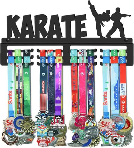 إطار رف حامل ميدالية الكاراتيه، معدن فولاذي أسود قوي، ميداليات مثبتة على الحائط in Kuwait