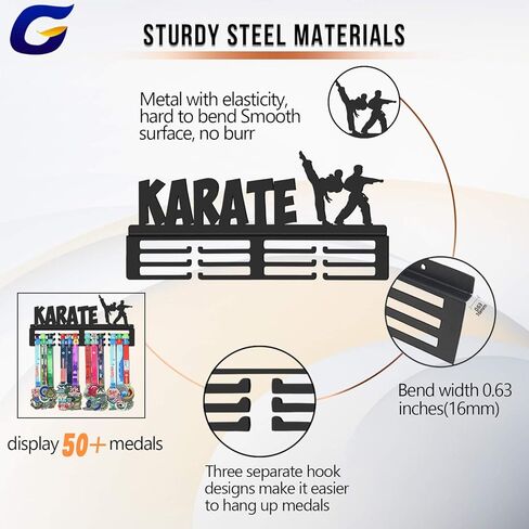 إطار رف حامل ميدالية الكاراتيه، معدن فولاذي أسود قوي، ميداليات مثبتة على الحائط in Kuwait