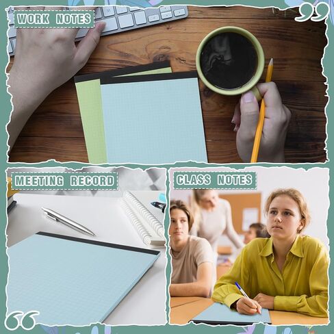 Ctosree 8 Pads 8.5 x 11 Inch Quad Legal Notepads Colored Graph Paper 4 Squares Per Inch Engineering Paper Grid Paper Pad Blueprint Paper for School Office Business Supplies, 50 Sheets (Candy Colors) in Saudi Arabia