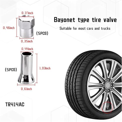5 مجموعات من غطاء جذع الصمام TR413AC، وأكمام جذع صمام الإطارات المطلية بالكروم ومجموعة أدوات تزيين الغطاء، وأغطية صمامات عجلة السيارة المقاومة للتسرب، وملحقات المركبات العالمية لشاحنة السيارة in Kuwait