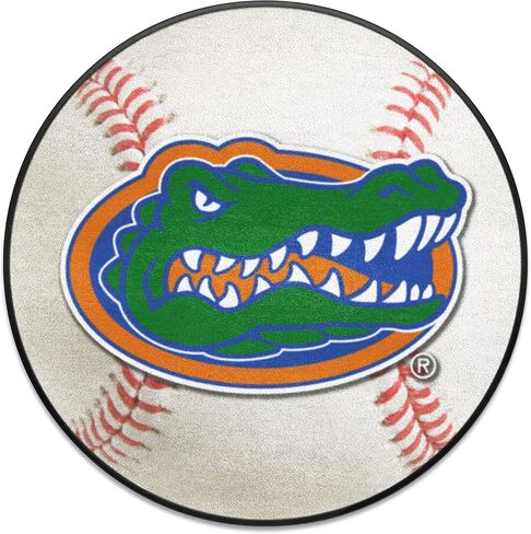 FANMATS 4156 Florida Gators Basketball Shaped Rug - 27in. Diameter, Basketball Design, Sports Fan Accent Rug - Gator Head Primary Logo in Kuwait