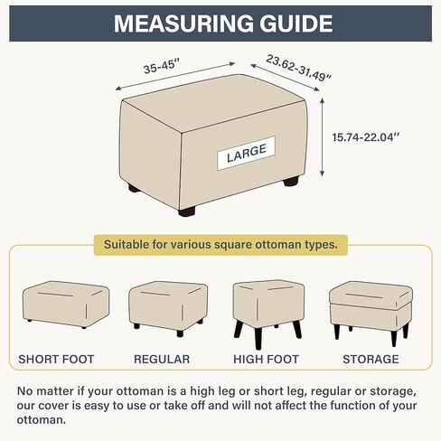 Paisley Ottoman Cover Square Thick Velvet Ottoman Cover Rectangular with Storage Pocket, Stretchable Fit Length 27"-40" Small Large Ottoman Slip Cover in Kuwait