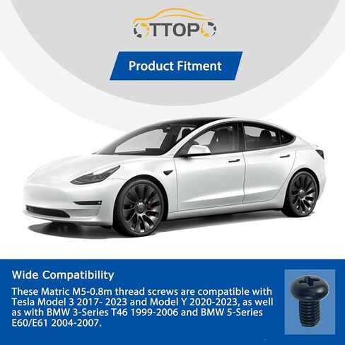 مسامير لوحة الترخيص الخلفية M5-0.8X6mm متوافقة مع طراز Tesla 3 وY وBMW 18-8 من الفولاذ المقاوم للصدأ مطلي بالزنك الأسود 8 عبوات in Saudi Arabia