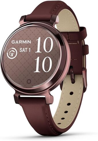 مجموعة صندوق هدايا ساعة اللياقة البدنية الذكية Garmin Lily 2 (ليلك معدني/سيليكون أرجواني) - ساعة للسيدات مع شاشة مخفية، بطارية تدوم 5 أيام وحقيبة معدنية - تتضمن محول حائط PlayBetter وحافظة صلبة in Saudi Arabia
