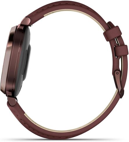 مجموعة صندوق هدايا ساعة اللياقة البدنية الذكية Garmin Lily 2 (ليلك معدني/سيليكون أرجواني) - ساعة للسيدات مع شاشة مخفية، بطارية تدوم 5 أيام وحقيبة معدنية - تتضمن محول حائط PlayBetter وحافظة صلبة in Saudi Arabia