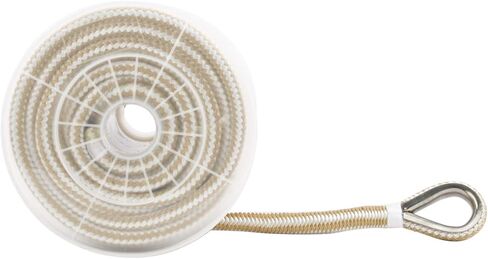 NovelBee خط مرساة من النايلون بضفيرة مزدوجة بطول 1/2 بوصة × 100 قدم مع كشتبان من الفولاذ المقاوم للصدأ وظرف بلاستيكي (أسود) in Kuwait